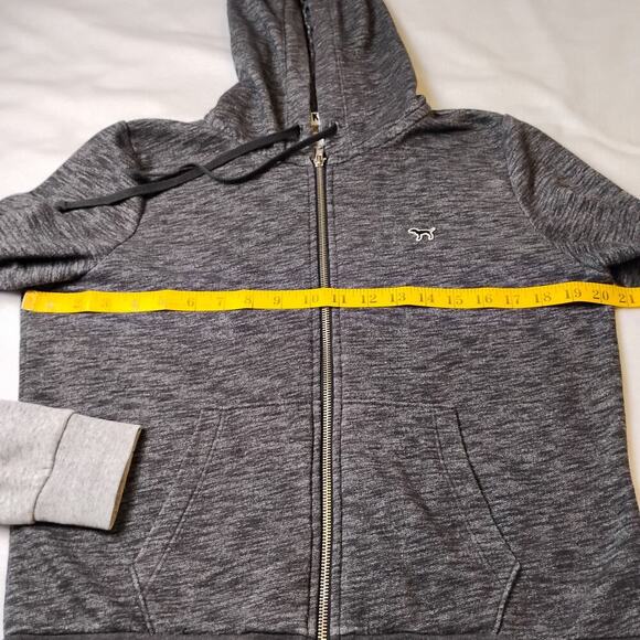 PINK Victoria Secret Heather Gray Zip Up Hoodie, M - Picture 8 of 12